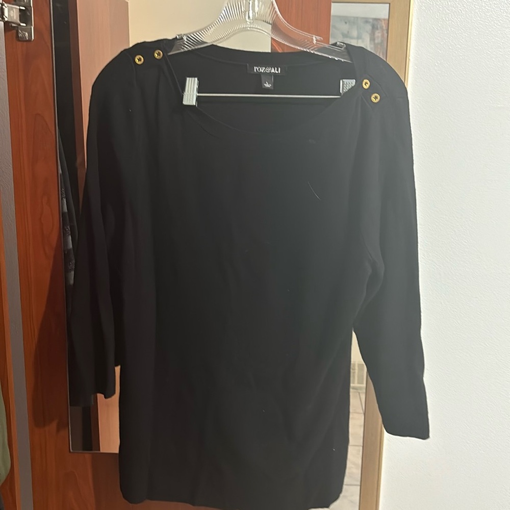 Roz and Ali black tunic sweater size large